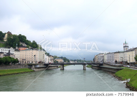 The Staats bridge of the Salzach River 7579948