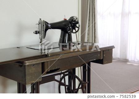 Stock Photo: treadle machine, retro, sewing machine