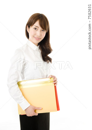 女性員工與文件 女性員工與文件 7582631