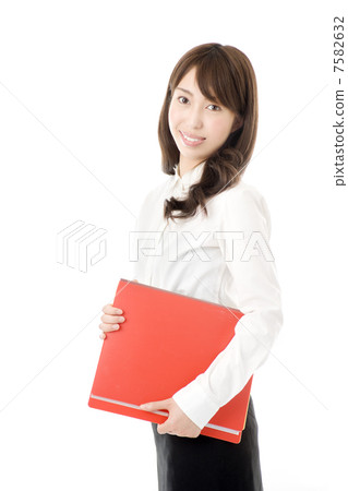 Female employees with documents Female employees with documents 7582632