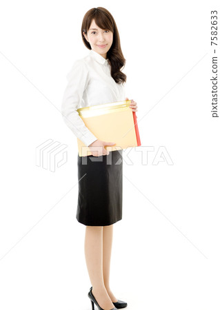 Female employees with documents Female employees with documents 7582633