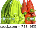 fresh peppers red green and yellow reflection in the water 7584955