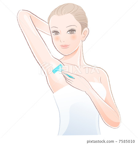 T形剃刀腋毛脱毛 图库插图