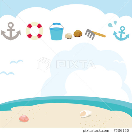 Summer seaside frame Summer seaside frame 7586150