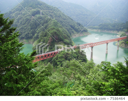 Oigawa Railway Oku Oi Lake Top station scenery 7586464