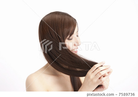 女人撫摸直發 女人撫摸直發 7589736