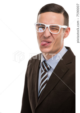Business man showing tongue Business man showing tongue 7590007