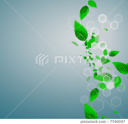 Spring leafs abstract background with place for your text. Ecolo 7590097