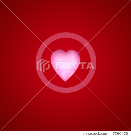 Heart inside circle over red background 7590478