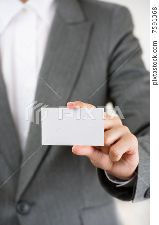 Business woman showing her blank business card Business woman showing her blank business card 7591368