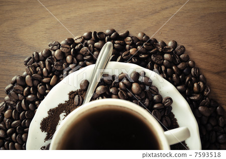 warm cup of coffee on brown background 7593518