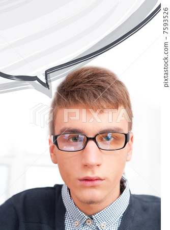 A university college student or casual good looking man wearing 7593526