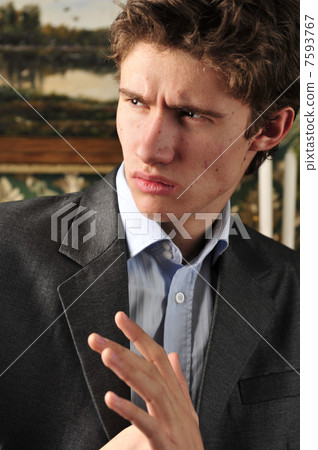 Closeup portrait of young handsome man Closeup portrait of young handsome man 7593767