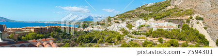 Panoramic view of the coast of Altea and mountains on the Costa Blanca of Spain. Panoramic view of the coast of Altea and mountains on the Costa Blanca of Spain. 7594301