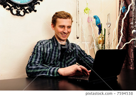 Closeup portrait of young cheerful entrepreneur 7594538