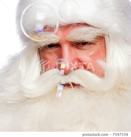 Santa Claus portrait smiling isolated over a white background an Santa Claus portrait smiling isolated over a white background an 7597339