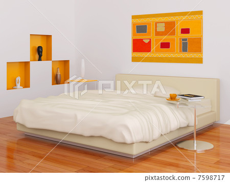 Bedroom in orange style Bedroom in orange style 7598717