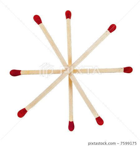 Matchsticks with red heads grouped in a star 7599175