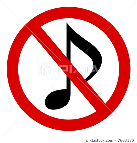 Music prohibition mark - Stock Illustration [7603190] - PIXTA