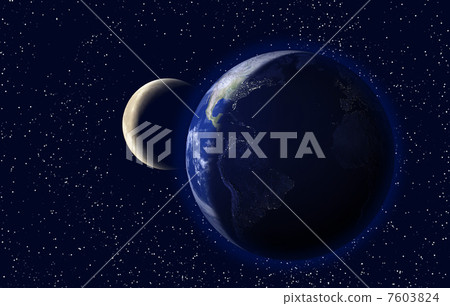 Earth and Moon 7603824