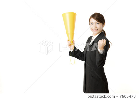 擴音器和女員工 7605473