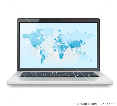 Laptop with World map Laptop with World map 7605527