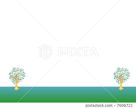 Two tree background material - Stock Illustration [7606721] - PIXTA