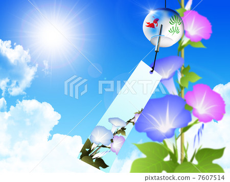 Wind chimes and morning glory 7607514
