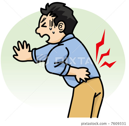 stock illustration: men with low back pain