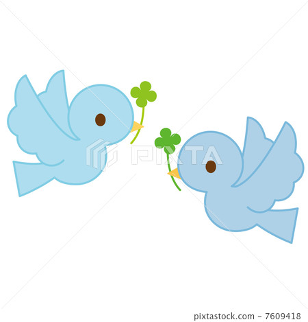 兩隻飛行的藍色鳥 7609418
