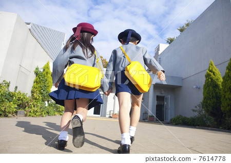 Reappearance of kindergarten male and female attending school 7614778