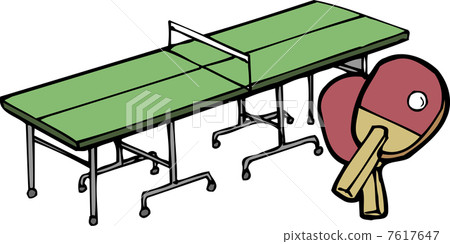 乒乓球桌和球拍 7617647