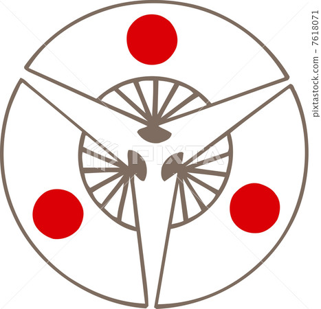 Hinomaru three fans 7618071