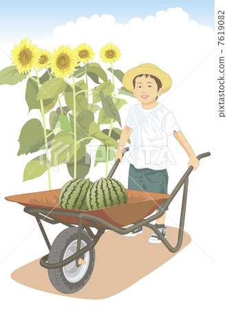 孩子們背著西瓜 孩子們背著西瓜 7619082