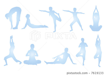 瑜伽剪影 7619133