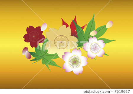 櫻花和秋天的落葉 7619657