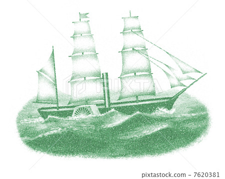 Black boat sailing the sea 7620381