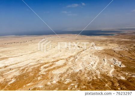 Israeli World Heritage Site, Dead Sea seen from Masada's fortress Israeli World Heritage Site, Dead Sea seen from Masada's fortress 7623297