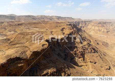 Israel world heritage, cliff of Masada fortifications 7623298