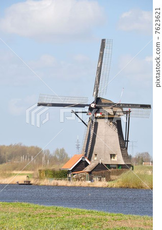 風車小組小孩堤防荷蘭 7623621