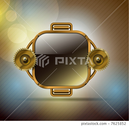 Technology banner with metal gears Technology banner with metal gears 7625852
