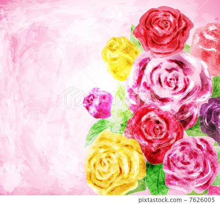 Painted flower background, vector illustration 7626005