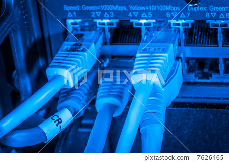 network hub and patch cables 7626465