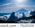 富士山從池塘的茶館森林 7626506