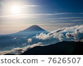富士山從池塘的茶館森林 7626507