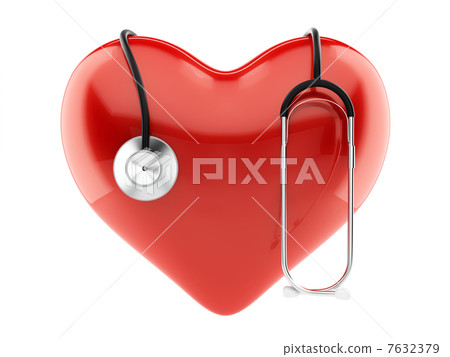red heart and stethoscope 7632379