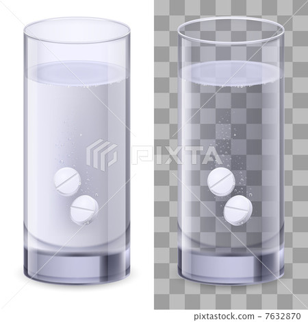 Glass of water and pills 7632870
