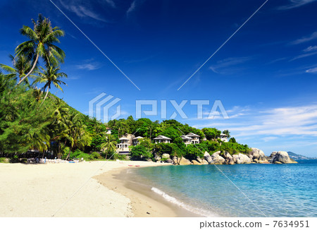 Beautiful tropical landscape. Samui Island, Thailand 7634951