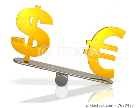 Abstract 3DCG Illustration Representing Euro High Dollar 7637453