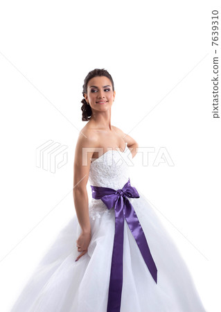 Portrait of young beautiful bride, close-up 7639310